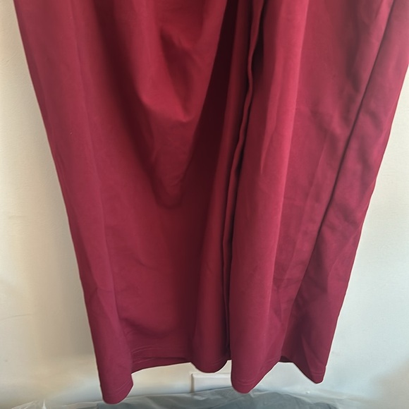 SHEIN Burgundy Shawl Collar Split Hem Button Dress Size 1XL - Picture 3 of 7